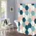 Geometry Shower Curtain, Marble Color Block Shower Curtain with 12 Hooks, Waterproof Durable Shower Curtain for Bathroom, Pink Blue Modern Bathroom Decor, 69" × 70"