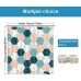 Geometry Shower Curtain, Marble Color Block Shower Curtain with 12 Hooks, Waterproof Durable Shower Curtain for Bathroom, Pink Blue Modern Bathroom Decor, 69" × 70"